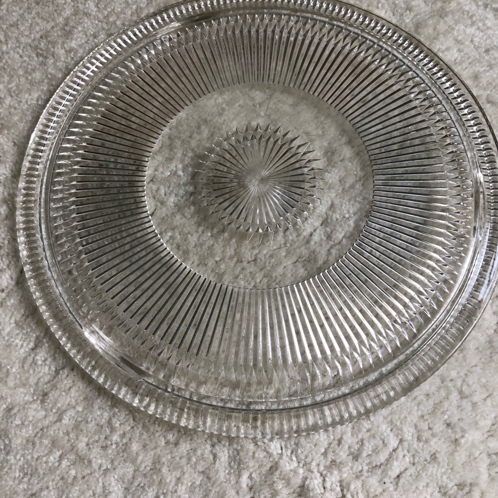 Vintage 1950’s Kromex Rare Yellow Cake Dome And Glass Starburst Plate - Picture 12 of 12